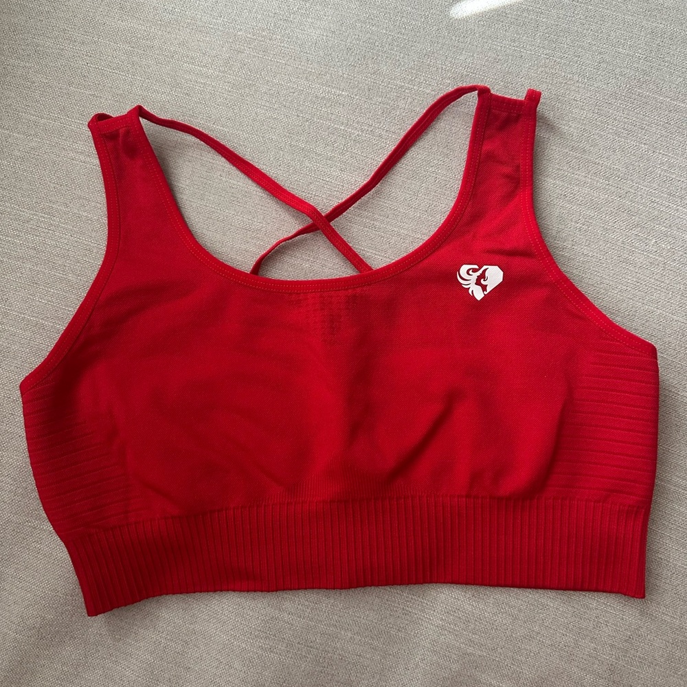 Crimson Cross-Back Sports Bra